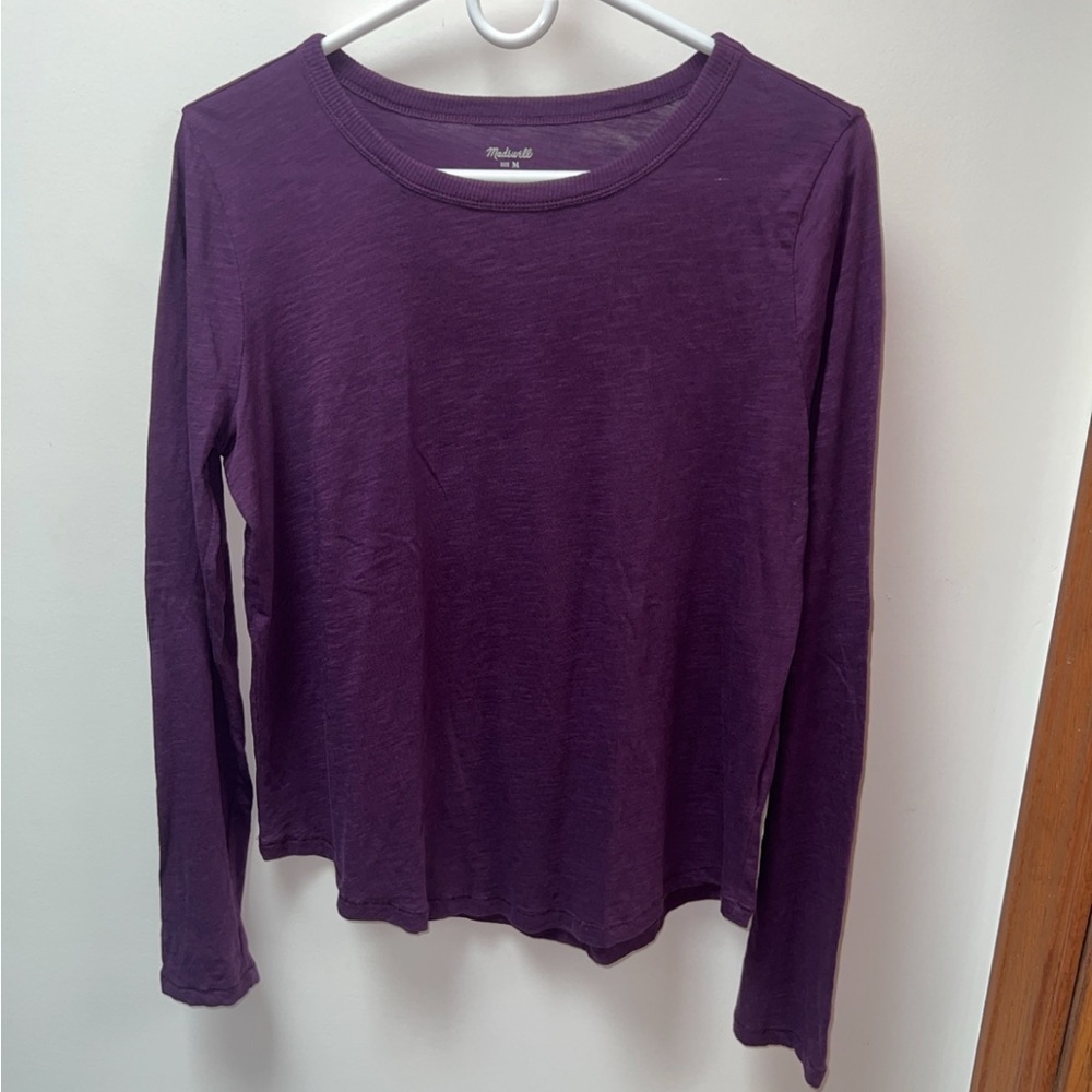 Madewell Purple Long Sleeve Crewneck Tee Size M